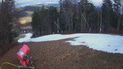 Prostřední část sjezdovky a snowpark