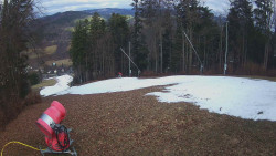 Prostřední část sjezdovky a snowpark
