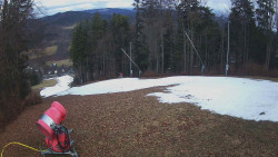 Prostřední část sjezdovky a snowpark