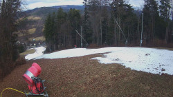 Prostřední část sjezdovky a snowpark