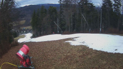 Prostřední část sjezdovky a snowpark