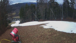 Prostřední část sjezdovky a snowpark