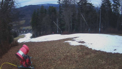 Prostřední část sjezdovky a snowpark