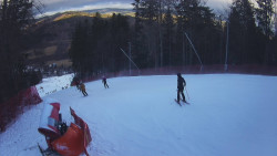 Prostřední část sjezdovky a snowpark