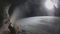 Prostřední část sjezdovky a snowpark