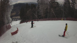 Prostřední část sjezdovky a snowpark