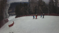 Prostřední část sjezdovky a snowpark