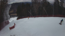 Prostřední část sjezdovky a snowpark
