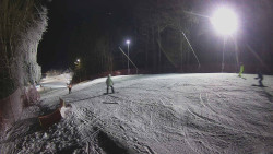 Prostřední část sjezdovky a snowpark