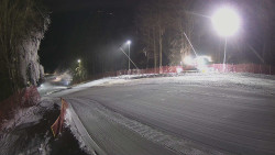 Prostřední část sjezdovky a snowpark