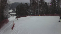 Prostřední část sjezdovky a snowpark