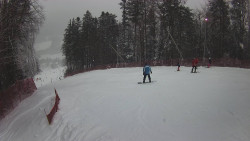 Prostřední část sjezdovky a snowpark
