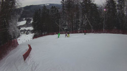 Prostřední část sjezdovky a snowpark