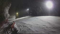 Prostřední část sjezdovky a snowpark