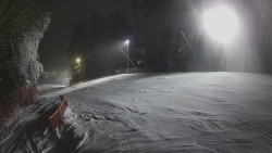 Prostřední část sjezdovky a snowpark