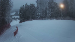 Prostřední část sjezdovky a snowpark