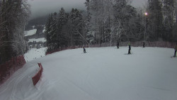 Prostřední část sjezdovky a snowpark