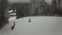 Prostřední část sjezdovky a snowpark