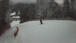 Prostřední část sjezdovky a snowpark