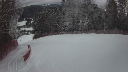 Prostřední část sjezdovky a snowpark
