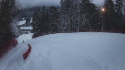 Prostřední část sjezdovky a snowpark