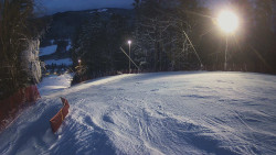 Prostřední část sjezdovky a snowpark
