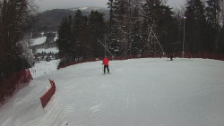Prostřední část sjezdovky a snowpark