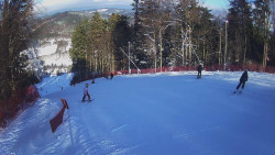 Prostřední část sjezdovky a snowpark