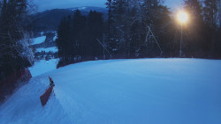 Prostřední část sjezdovky a snowpark