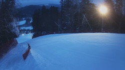 Prostřední část sjezdovky a snowpark