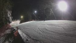 Prostřední část sjezdovky a snowpark