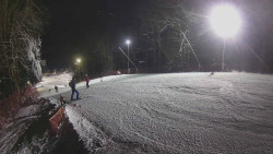 Prostřední část sjezdovky a snowpark