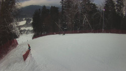 Prostřední část sjezdovky a snowpark