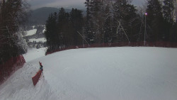 Prostřední část sjezdovky a snowpark