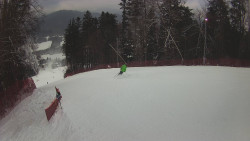 Prostřední část sjezdovky a snowpark