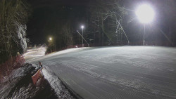 Prostřední část sjezdovky a snowpark