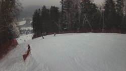 Prostřední část sjezdovky a snowpark