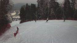 Prostřední část sjezdovky a snowpark