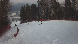 Prostřední část sjezdovky a snowpark