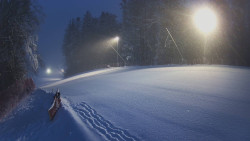 Prostřední část sjezdovky a snowpark