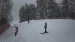 Prostřední část sjezdovky a snowpark