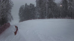Prostřední část sjezdovky a snowpark