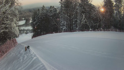 Prostřední část sjezdovky a snowpark