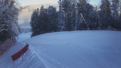 Prostřední část sjezdovky a snowpark