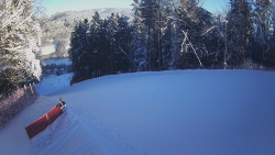 Prostřední část sjezdovky a snowpark