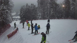 Prostřední část sjezdovky a snowpark