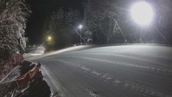 Prostřední část sjezdovky a snowpark