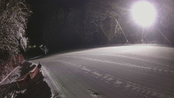 Prostřední část sjezdovky a snowpark