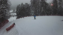 Prostřední část sjezdovky a snowpark