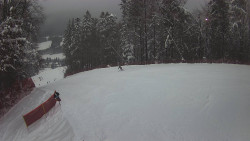 Prostřední část sjezdovky a snowpark